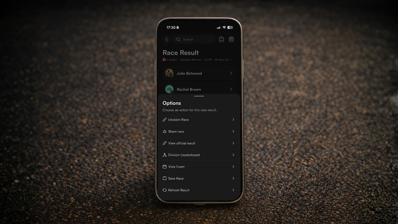 Adding a race to your profile